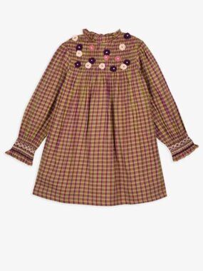 Bonton Pear check cotton dress